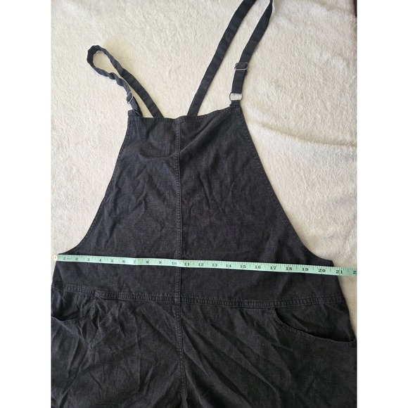 Torrid Size 1 Black Chambray Utility Romper Sleeveless Adjustable Straps Pockets - Picture 3 of 7
